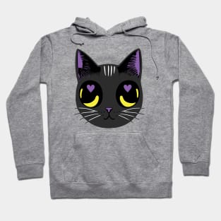 Non-Binary Pride Cat - Heart Eyes Hoodie